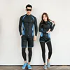 Men's Long Sleeve Zip Front Rashguard 3pcs set Swimsuit Full Body Dive Surf Snorkeling Suits Women 5pcs Yoga Fitness Jogger Suit ► Photo 1/6