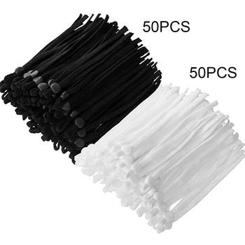 

100 Pcs Mask Sewing Elastic Band Cord with Adjustable Buckle Stretchy Mask Earloop Lanyard Earmuff Rope DIY Making Supplies