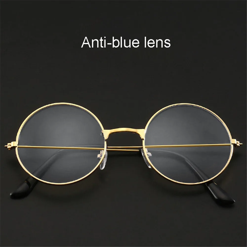 designer sunglasses for women Zilead New Anti Blue Light Round Glasses For Unisex Vintage Metal Flat Mirror Optical Spectacles Frame Vision Care Eyeglasses round sunglasses