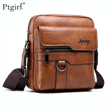 

Jeep Luxury Brand Men Messenger Bag Crossbody Business Casual Handbag ptgirl Large Capacity Shoulder сумка для ноутбука кожанная