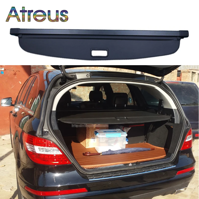 메르세데스 벤츠 R 클래스 S251 R300 R320 R350 R400 R500 용 트렁크 소포 선반 커버, 2007-2019 개폐식 후면 랙 스페이서 커튼
