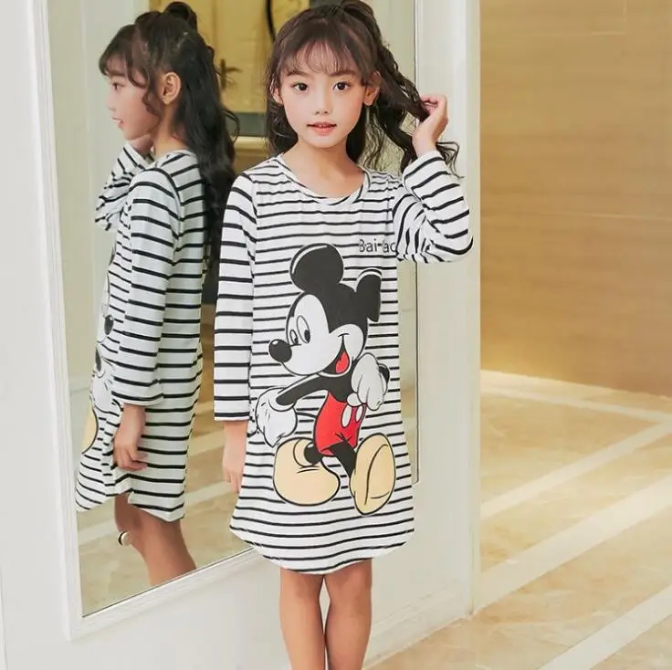 Детская ночная рубашка принцессы с длинными рукавами; Осенняя ночная рубашка для девочек; Пижама для подростков; От 2 до 12 лет одежда для сна; Пижама для малышей - Цвет: model 21