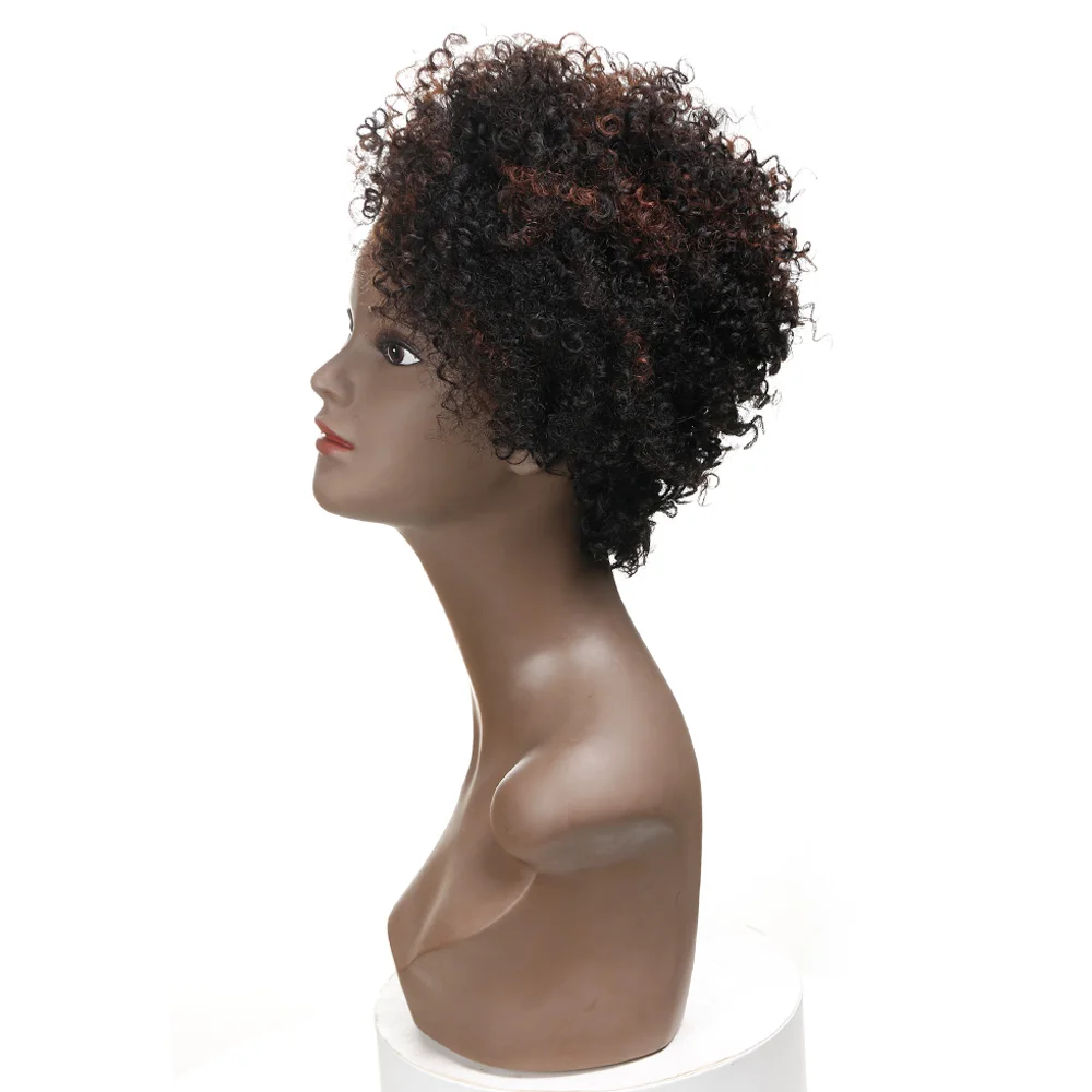 Trueme короткие кудрявые вьющиеся человеческие волосы парик Remy бразильские парики