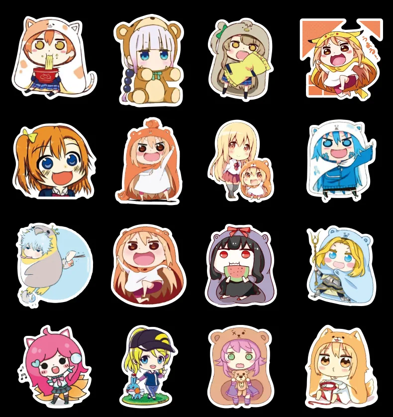 50 шт. аниме Himouto Umaru-chan наклейки для девочек Дети подарок «сделай сам» ноутбук дневник в стиле Скрапбукинг мультфильм Pegatinas наклейки F3