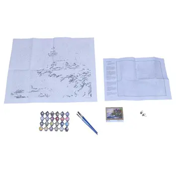 

DIY Painting By Numbers Beach House Frameless Picture Painting Wall Digital Canvas Oil Painting Home Decor For Living Room (40*5