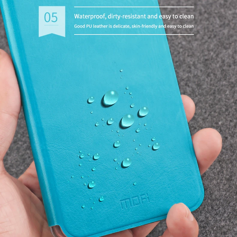 Чехол для Redmi Note 8 T,, серия MOFi Rui, роскошный кожаный чехол-книжка для Xiaomi Redmi Note 8 T, флип-чехол для телефона, защитный чехол