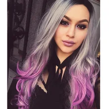 Парик ЕС и США набор волос многоцветный Средний дивизион леди длинные кудрявые волосы парик головы производитель пятно волос