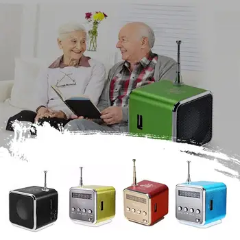 

Portable TD-V26 Digital FM Radio Speaker Mini FM Radio Receiver With LCD Stereo Loudspeaker Support Micro TF Card