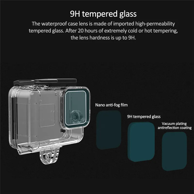 60 м водонепроницаемый чехол для GoPro Hero 8 черный подводный водонепроницаемый защитный корпус чехол для GoPro чехол Аксессуары для камеры