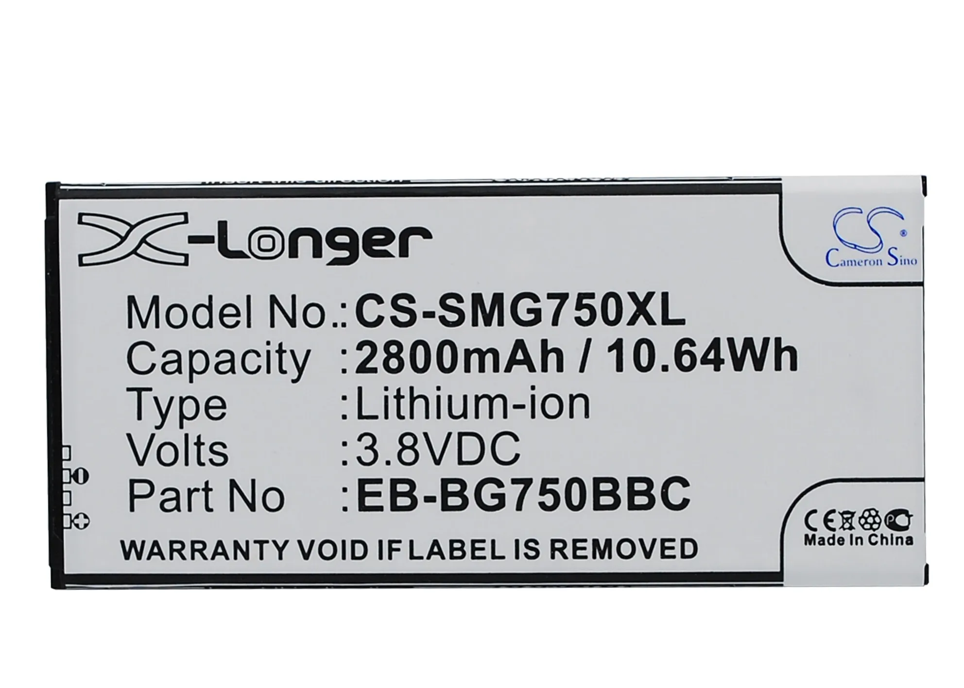 CS 2800 мАч/10.64Wh батарея Передняя сенсорная панель для Samsung Galaxy Mega 2 Duos LTE SM-G750 SM-G7508 G7508Q