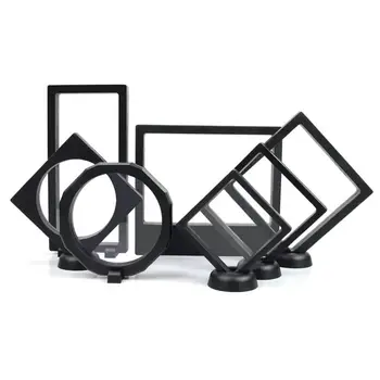 

10PCS 3D Floating Frame Display Holder/Box/Frames Dust-proof Anti-oxidation PE Film Box for Ring Coins Antique Jewelry Storage D