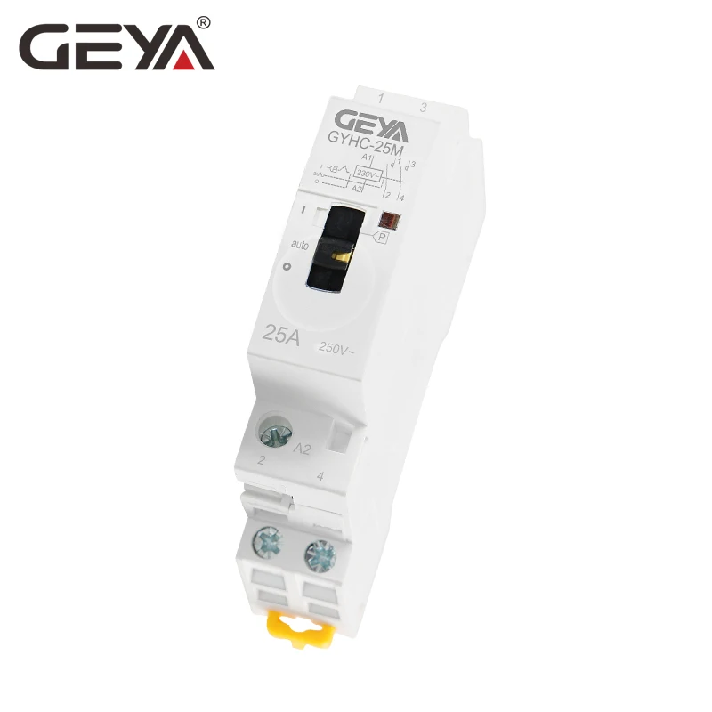 Модульный контактор GEYA GYHC 2P 16A 20A 25A 2NO или 2NC 220 В для ручного управления бытовой din