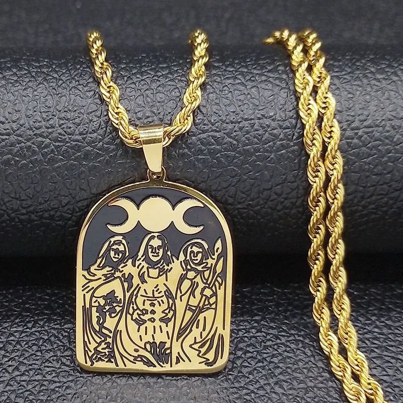 Модное колдовское ожерелье из нержавеющей стали с цепочкой для мужчин золотого цвета ожерелье s Подвески Ювелирные изделия colgante hombre N19189