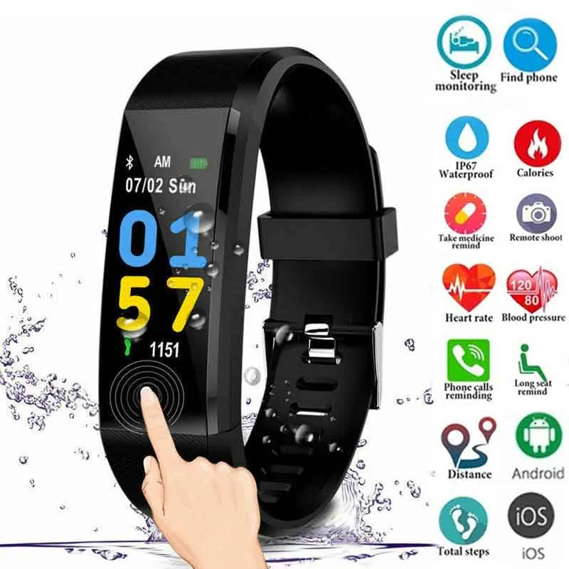 Умный Браслет ID115Plus с шагомером Bluetooth-браслет пульсометр часы фитнес-трекер умный