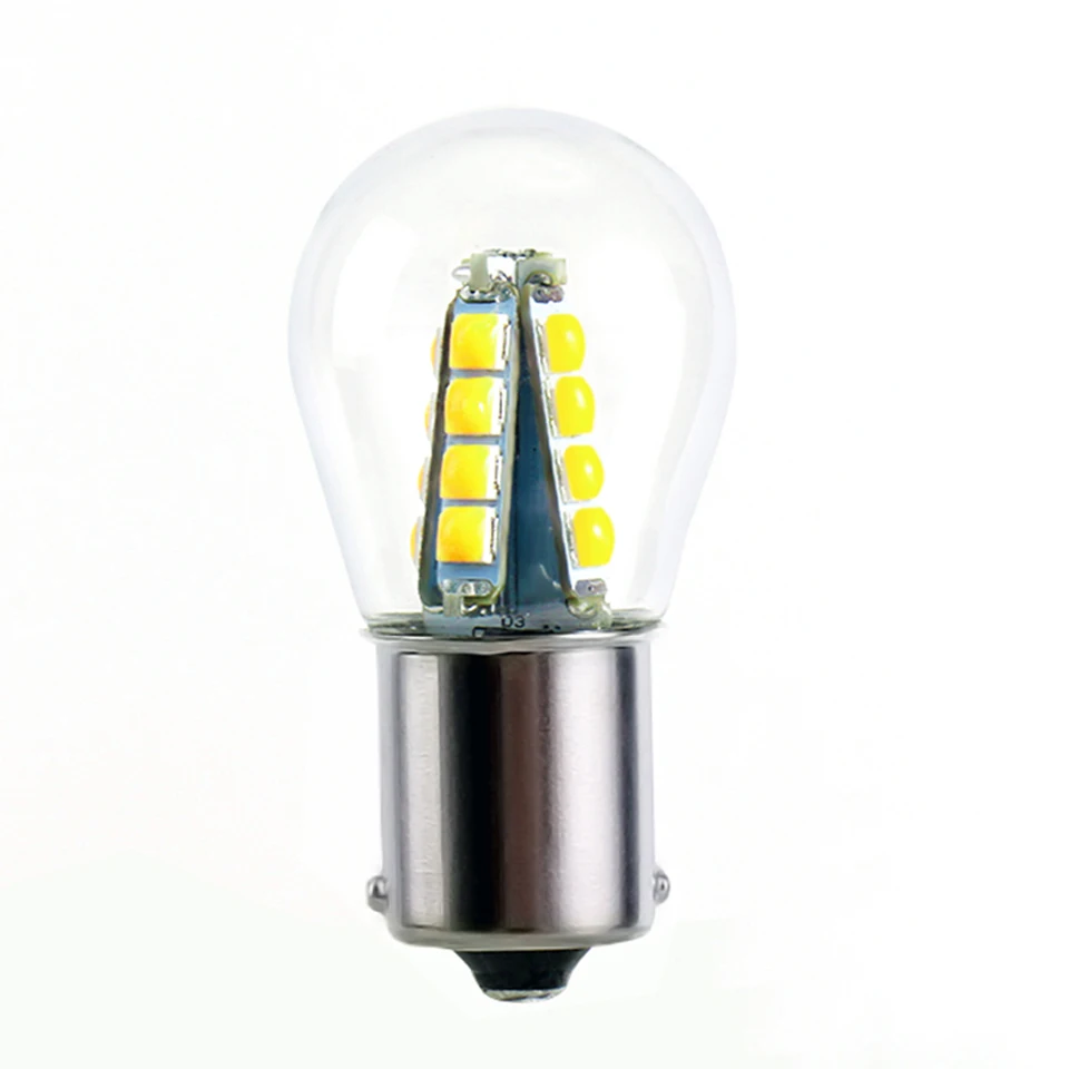 

1x 1156 светодиодный Ba15s P21w S25 SMD 3030 светильник стеклянная лампа, белая DC12v 6000K Автомобильная Лампа заднего хода, поворота, стоп-сигнала, DRL