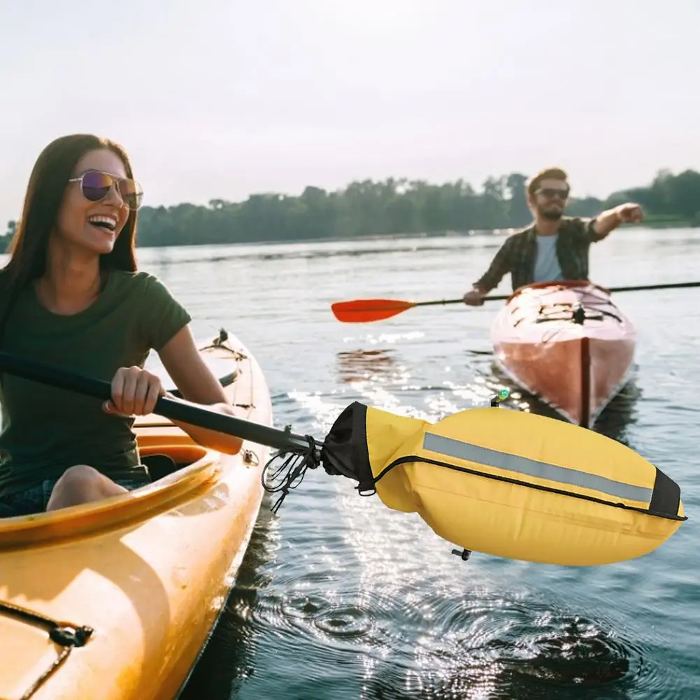 special super buoyancy foldable striped pattern floating row beach supply inflatable floating row floating row Iatable Paddle Bag Floating Self-rescue Buoyancy Air Package Reflective strip Self Help Safety Aid for Kayaking Canoeing Boat