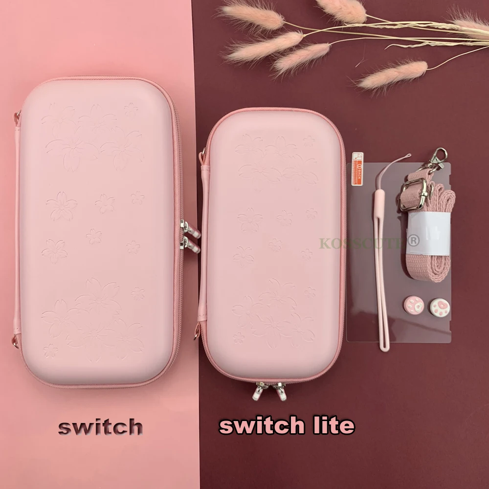para Nintendo Switch Case Bolsa Bonito Rosa Sakura Nintendoswitch Interruptor Lite Case Bolsa Capa Portátil Bolsa