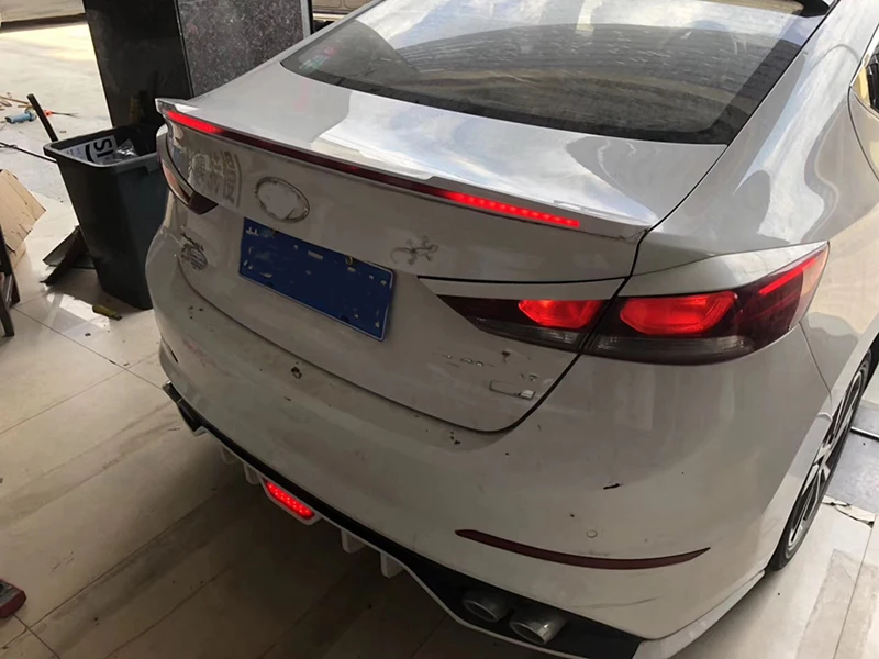 Для HYUNDAI Elantra 1 шт. заднее светодиодное заднее крыло высокое качество заднее крыло задний спойлер рамка пластина отделка