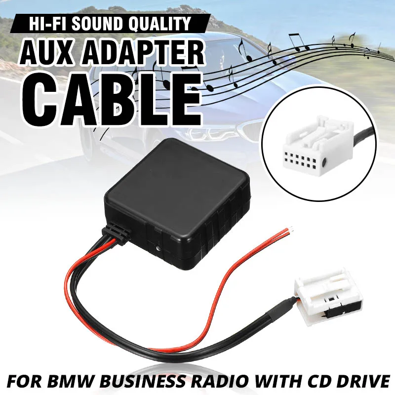 Tanie Ulepszony 12V samochodowy bluetooth 5.0 moduł AUX adapter do kabla Audio Radio dla BMW E60 E63 E65 E66 E81 E82 E87 E70 E90 E91 E92 E93