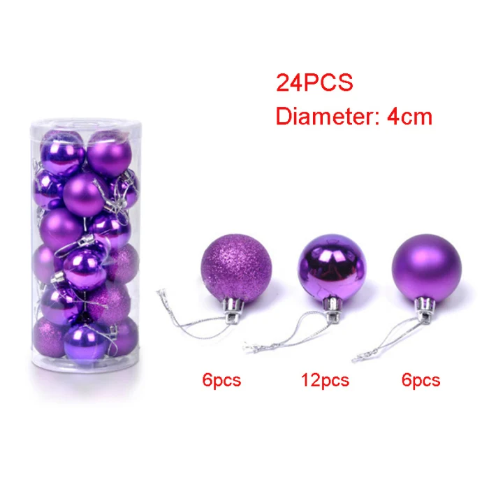24 Pcs Christmas Ball Ornaments Shatterproof Christmas Decorations Tree Balls for Party Decoration SLC88