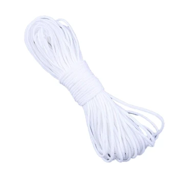

Elastic Strap White Earloop Cord 1/8-Inch (3mm) Stretchy Ear Tie Rope Handmade String for Sewing (1000 Yard)