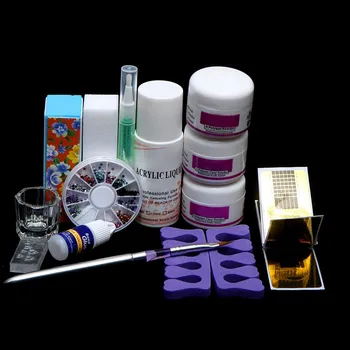 

14pcs Nail Acrylic Powder Glitter Manicure Set For Nail Art Kit Gems Decoration Crystal Rhinestone Brush Tools Kit For Manicure