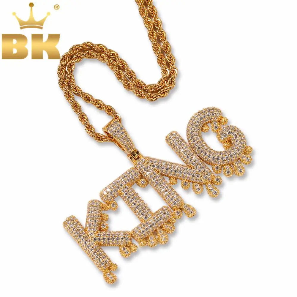 Tennis Chain Pendant Full Gold Color 