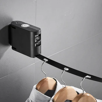 

Balcony Indoor Household Clothes Rack Clothesline Laundry Storag Organization Clotheslines Free Punching Telescopic Clothesline