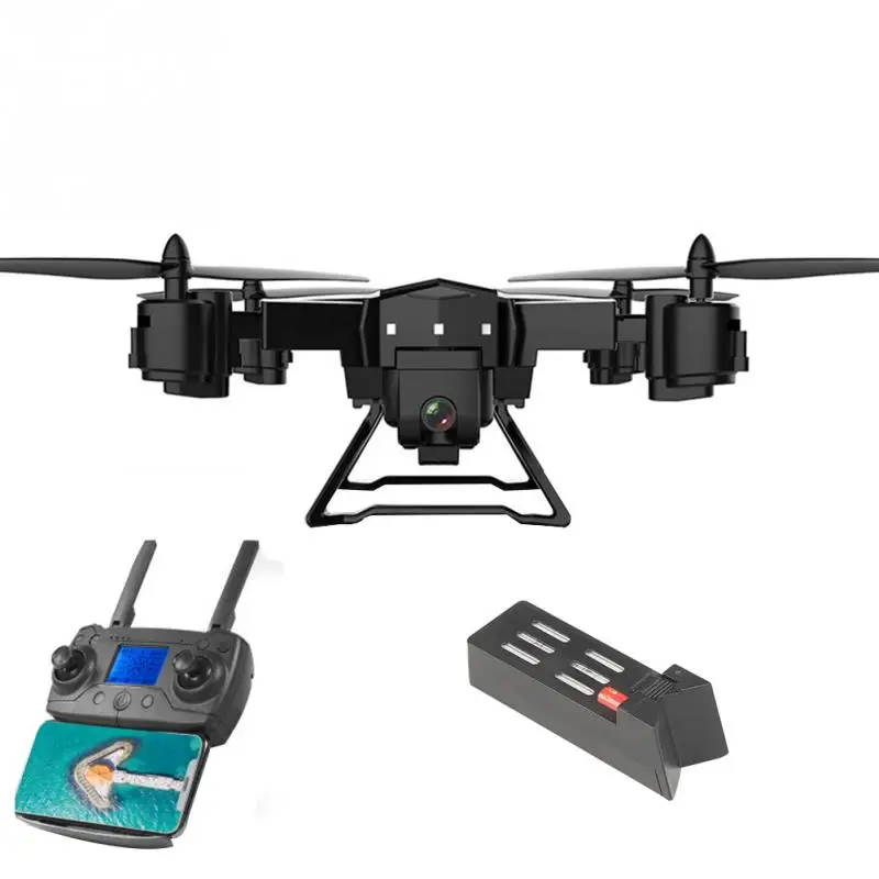 KY601G WiFi FPV RC Дрон Квадрокоптер самолет 4K HD камера складной Дрон светодиодный светильник интеллектуальный пульт дистанционного управления двойной gps игрушки для детей - Цвет: Black 1 Battery
