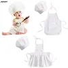 2 Pcs Cute Baby Chef Apron and Hat Infant Kids White Cook Photos Costume Photography Prop Newborn Hat Apron Photoshoot Clothing ► Photo 1/6