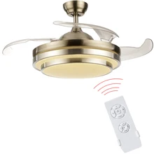 Remote Control ceiling fan with Led lights 220V 36/42 Inch for Factory Office Living room decor lighting Parlor Dropshipping