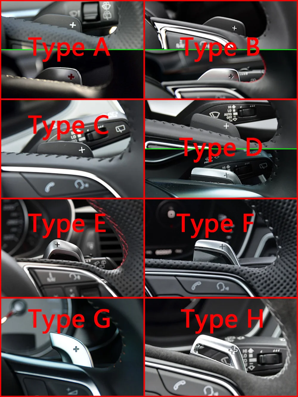 Shift Paddles For Audi Sline Quattro RS Q3 Q5 Q7 S3 S5 SQ5 SQ7 R8 A3 A4 A5 A6 A7 S4 TT TTS Car Steering Wheel Extend DSG Sticker steering wheel paddle extension
