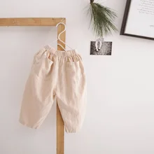 Весенне-летние детские хлопковые льняные брюки с рисунком леса; han ban; широкие брюки для мужчин и женщин и детей