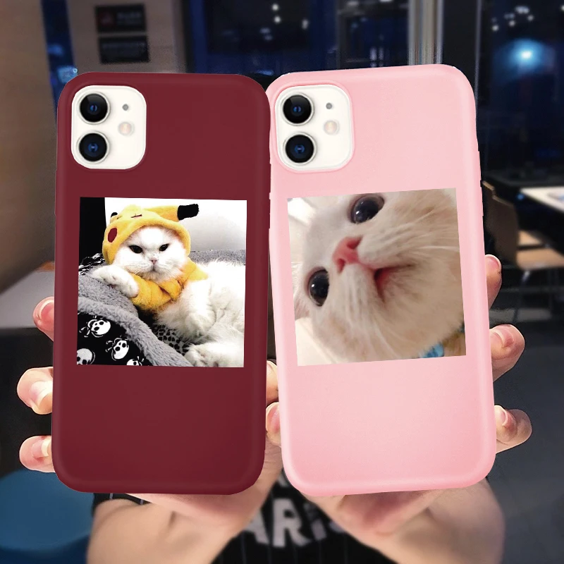 Чехол с милым котом для iPhone12ProMAX 11 Pro 11Pro XS X XR Max мягкий милый чехол ярких цветов iPhone7