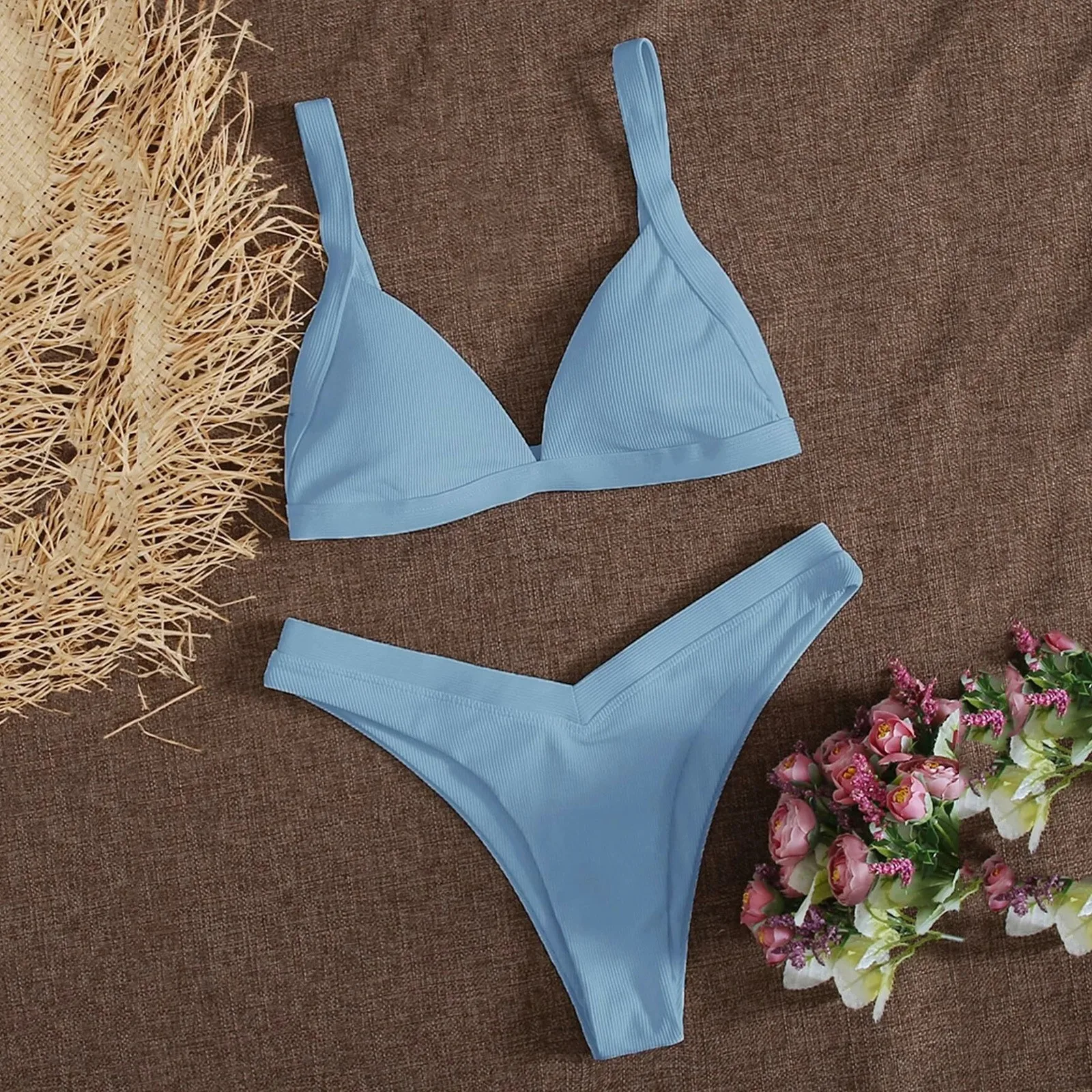 Bikini brasileño con sujetador De realce para mujer, traje De baño De dos piezas, ropa De playa