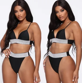 

Womens Padded Push-up Bra Tankini Bikini Set 2019 Swimsuit Low Waist Bathing Suit Swimwear Two Pieces Halter Beachwear