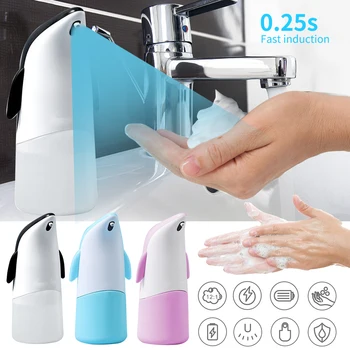 

Hygienic Bathroom Touchless Infrared Motion Sensor Lotion Automatic Soap Dispenser Home Hands Free Penguin Shape Cute Foaming