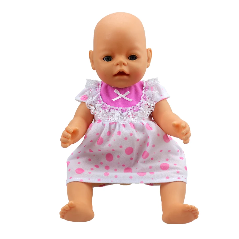 Born New Одежда для куклы-младенца подходит 18 дюймов 40-43 см кукла белая шапочка лента красного цвета платье костюм аксессуары для ребенка подарок - Цвет: Q-104