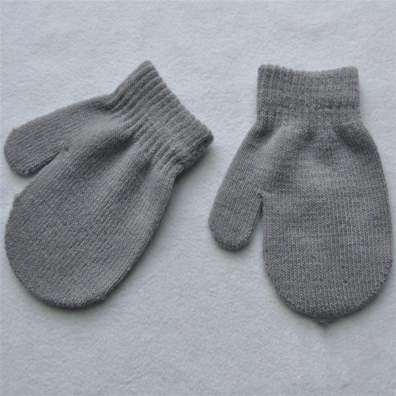 1 пара перчаток, 7 ярких цветов, теплые зимние перчатки для маленьких девочек и мальчиков, новинка года, однотонные теплые вязаные перчатки для малышей, варежки