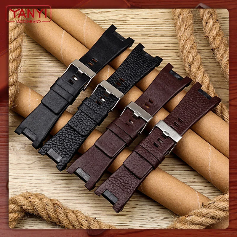 Genuine Leather Bracelet for diesel watch strap notch watch