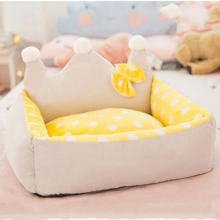 Yellow Pet Bed Съемная кровать для питомца щенка Лабрадор собака HamsterSoft клетка продукты клетка Подушка Корзина зимние теплые коврики Аксессуары для кошек - Цвет: Yellow Pet Bed