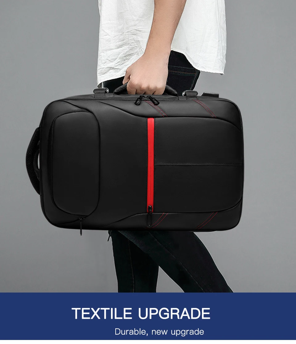 men's pvc waterproof usb charging male laptop casual travel bag