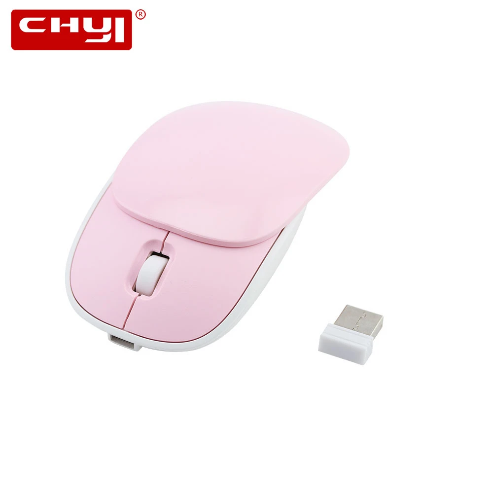 

Wireless Rechargeable Computer Mouse Mini Ergonomic Sliding Cover 3D Arc Laptop Mause 2.4Ghz Silent Optical Usb Pink Mice For PC