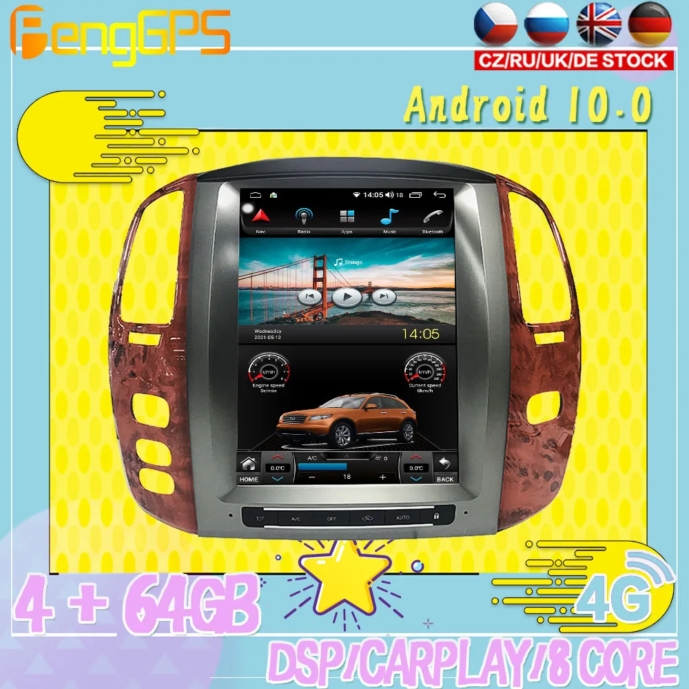

128G Android10 PX6 DSP For Lexus LX470 2004 - 2006 Car DVD GPS Navigation Auto Radio Video Stereo Carplay Multifunction HeadUnit