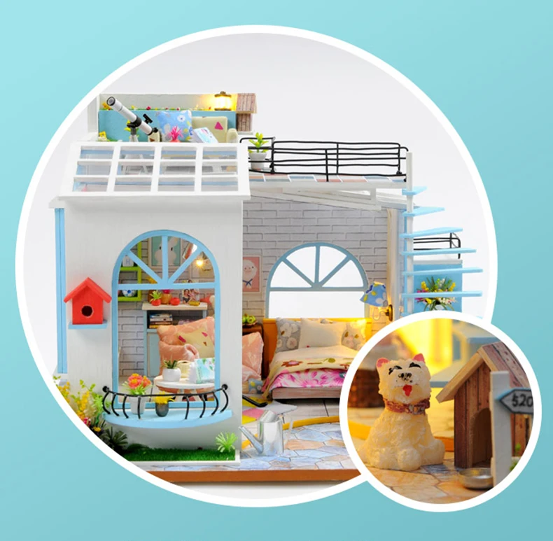 Cutebee Каса Кукольный дом миниатюрная мебель кукольный домик DIY Миниатюрные домики комната коробка театральные игрушки для детей Каса кукольный домик S01B