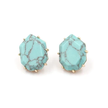 

New Arrival 2020 Abalone 7 Claw Geometric Women Fashion Cute Pearl Stud Earrings Candy Color Matte Painted Stud