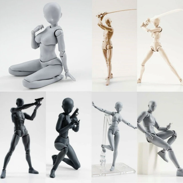 Action Figures PVC Model with Box Drawing Figure Models for  Artists(Female+Male,Black) - AliExpress