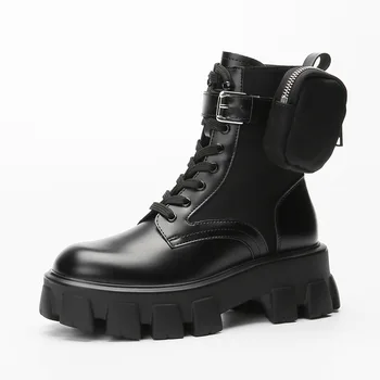 

Micorfiber Platform Shoes Women Ankle Boots Woman 2020 High Heels Women's Autumn Boots Female Shoes Woman Booties Bottine Femme