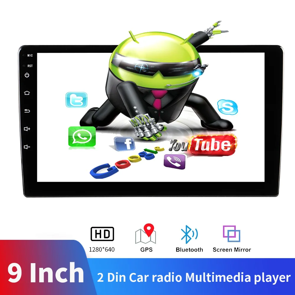 

Oonaite 9" Android Car Multimedia Player 2din Car Radio Audio Stereo Autoradio GPS Bluetooth WIFI 4G Mirrorlink MP5 Player Radio
