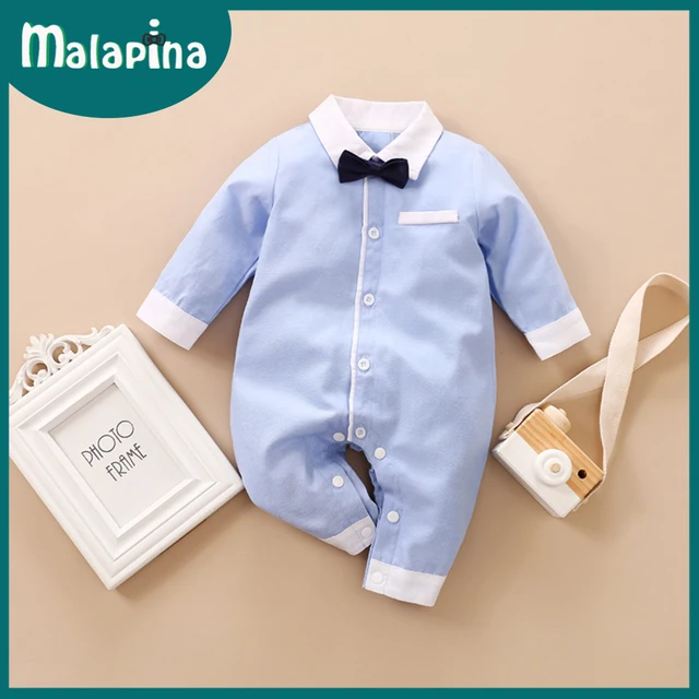 Malapina Baby Boy Romper Kids Summer Spring 0-24M Age Infant Gentleman Toddler Newborn Outfits Baby Girls Clothes 2021 Like the picture
